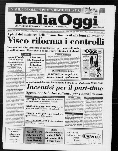 Italia oggi : quotidiano di economia finanza e politica